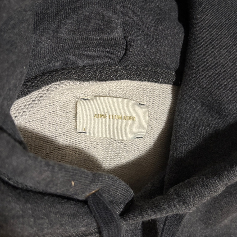 Aime Leon Dore Charcoal Hoodie with Gold Logo Sz L - Picture 3 of 8